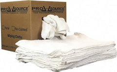 PRO-SOURCE - 19 Inch Long x 16 Inch Wide Virgin Utility Cotton Towels - White, Terry Cloth, Low Lint, 5 Lbs. at 3 to 4 per Pound, Box - Eagle Tool & Supply