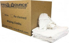 PRO-SOURCE - 19 Inch Long x 16 Inch Wide Virgin Utility Cotton Towels - White, Terry Cloth, Low Lint, 25 Lbs. at 3 to 4 per Pound, Box - Eagle Tool & Supply