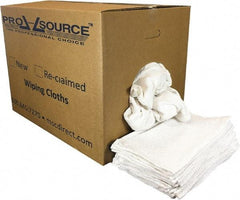 PRO-SOURCE - 19 Inch Long x 16 Inch Wide Virgin Utility Cotton Towels - White, Terry Cloth, Low Lint, 50 Lbs. at 3 to 4 per Pound, Box - Eagle Tool & Supply