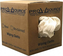 PRO-SOURCE - Reclaimed Cotton Polishing and Dust Cloths - White, Flannel, Low Lint, 5 Lbs. at 3 to 4 per Pound, Box - Eagle Tool & Supply