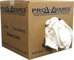 PRO-SOURCE - Reclaimed Cotton Polishing and Dust Cloths - White, Flannel, Low Lint, 10 Lbs. at 3 to 4 per Pound, Box - Eagle Tool & Supply