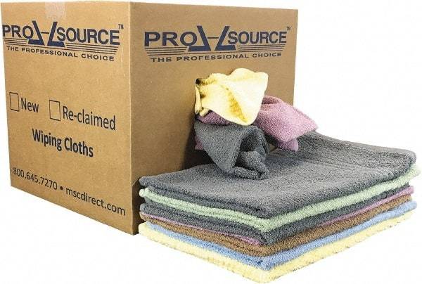 PRO-SOURCE - Virgin Cotton Car Wash Towels - Assorted Colors, Terry Cloth, Low Lint, 10 Lbs. at 2 to 4 per Pound, Box - Eagle Tool & Supply