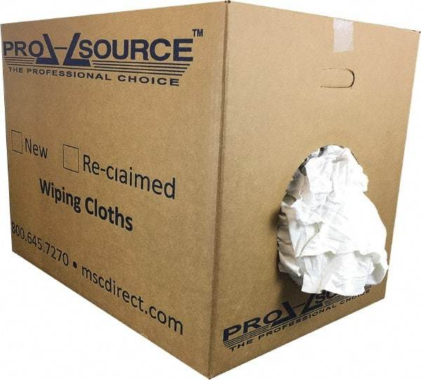 PRO-SOURCE - Cotton Reclaimed Medium Weight Rags - White, Low Lint, 50 Lbs. Bale - Eagle Tool & Supply