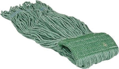 PRO-SOURCE - 5" Green Head Band, Large Blended Fiber Loop End Mop Head - 4 Ply, Clamp Jaw Connection, Use for General Purpose - Eagle Tool & Supply