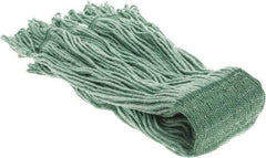 PRO-SOURCE - 5" Green Head Band, X-Large Blended Fiber Loop End Mop Head - 4 Ply, Clamp Jaw Connection, Use for General Purpose - Eagle Tool & Supply