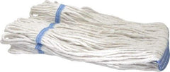 PRO-SOURCE - 1-1/4" White Head Band, X-Small Blended Fiber Loop End Mop Head - 4 Ply, Clamp Jaw Connection, Use for General Purpose - Eagle Tool & Supply