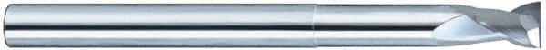 SGS - 3/4", 1" LOC, 3/4" Shank Diam, 6" OAL, 2 Flute, Solid Carbide Square End Mill - Single End, Uncoated, Spiral Flute, 35° Helix, Centercutting, Right Hand Cut, Right Hand Flute, Series 47E - Eagle Tool & Supply