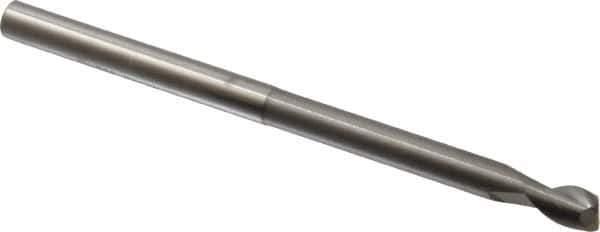 SGS - 1/4", 3/8" LOC, 1/4" Shank Diam, 4" OAL, 2 Flute, Solid Carbide Square End Mill - Single End, Uncoated, Spiral Flute, 35° Helix, Centercutting, Right Hand Cut, Right Hand Flute, Series 47E - Eagle Tool & Supply