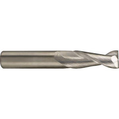 SGS - 25mm, 44mm LOC, 25mm Shank Diam, 104mm OAL, 2 Flute, Solid Carbide Square End Mill - Single End, Uncoated, Spiral Flute, 35° Helix, Centercutting, Right Hand Cut, Right Hand Flute, Series 47M - Eagle Tool & Supply