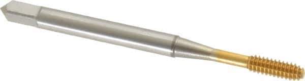 OSG - #4-40 UNC H2 Thread Limit Modified Bottoming Thread Forming Tap - Cobalt, TiN Finish, 1-7/8" OAL, 9/16" Thread Length, Right Hand Thread, Series HY-PRO NRT - Eagle Tool & Supply