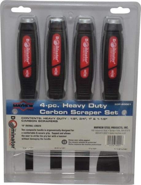 Mayhew - Stiff Carbon Steel 1-Edge Heavy-Duty Carbon Scraper Set - Eagle Tool & Supply