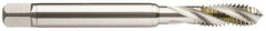 Guhring - 7/16-14 UNC 4 Flute 2BX Modified Bottoming Spiral Flute Tap - Powdered Metal, TiAlN Finish, 100mm OAL, Right Hand Flute, Right Hand Thread, Series 2922 - Eagle Tool & Supply