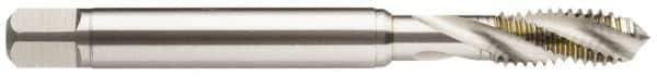 Guhring - 5/8-18 UNF 4 Flute 2BX Modified Bottoming Spiral Flute Tap - Powdered Metal, TiAlN Finish, 110mm OAL, Right Hand Flute, Right Hand Thread, Series 2923 - Eagle Tool & Supply