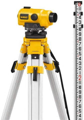 DeWALT - 26x Magnification, 0.5 to 300 Ft. Measuring Range, Automatic Optical Level Kit - Accuracy 1/32 Inch at 100 Ft., Kit Includes Aluminum Tripod with Quick Adjust Legs - Eagle Tool & Supply