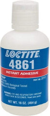 Loctite - 1 Lb Bottle Clear Instant Adhesive - Series 4861, 20 sec Fixture Time, 24 hr Full Cure Time, Bonds to Metal & Plastic - Eagle Tool & Supply