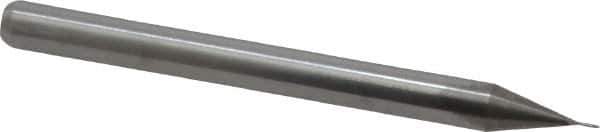 Kyocera - 0.015", 0.045" LOC, 1/8" Shank Diam, 1-1/2" OAL, 2 Flute, Solid Carbide Square End Mill - Single End, Uncoated, Spiral Flute, 30° Helix, Centercutting, Right Hand Cut, Right Hand Flute, Series 1610 - Eagle Tool & Supply