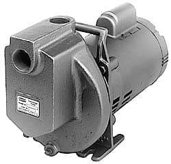 American Machine & Tool - 115/230 Volt, 1 Phase, 1/2 HP, Chemical Transfer Self Priming Centrifugal Pump - 1 Inch Inlet, Stainless Steel and Cast Iron Housing, Stainless Steel Impeller, 48 Ft. Shut Off, Viton Seal - Eagle Tool & Supply