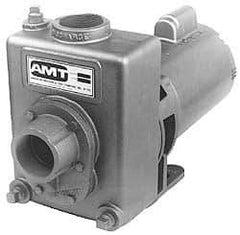 American Machine & Tool - 115/230 Volt, 1 Phase, 1-1/2 HP, Self Priming Pump - 56J Frame, 1-1/2 Inch Inlet, ODP Motor, Stainless Steel Housing and Impeller, 93 Ft. Shut Off - Eagle Tool & Supply