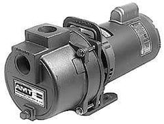 American Machine & Tool - 115/230 Volt, 1 Phase, 1 HP, High Pressure Self Priming Centrifugal Booster Pump - 1-1/2 Inch Inlet, 44 Head Pressure, Cast Iron Housing, Bronze Impeller, Buna N Seal - Eagle Tool & Supply