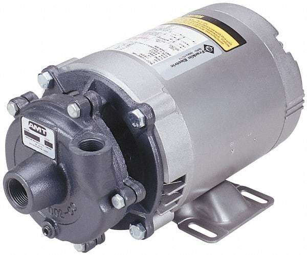 American Machine & Tool - 208-220/440 Volt, 3 Phase, 1 HP, Stainless Steel Straight Pump - 1-1/2 Inch Inlet, 1-1/4 Inch Outlet, 53 Max Head psi, Stainless Steel Impeller - Eagle Tool & Supply
