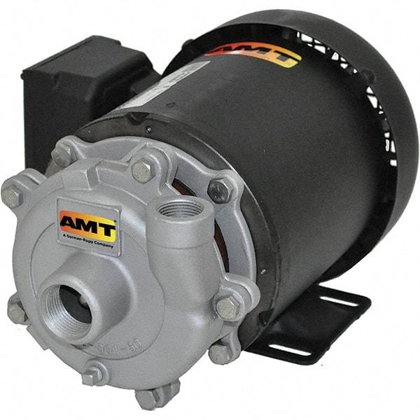 American Machine & Tool - 115/230 Volt, 1 Phase, 1-1/2 HP, Stainless Steel Straight Pump - 1-1/2 Inch Inlet, 1-1/4 Inch Outlet, 66 Max Head psi, Stainless Steel Impeller - Eagle Tool & Supply