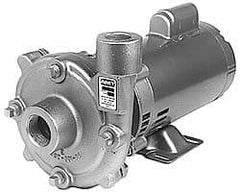 American Machine & Tool - 208-220/440 Volt, 3 Phase, 1/2 HP, Cast Iron Straight Pump - 1-1/4 Inch Inlet, 1 Inch Outlet, 86 Max Head psi, Bronze Impeller - Eagle Tool & Supply