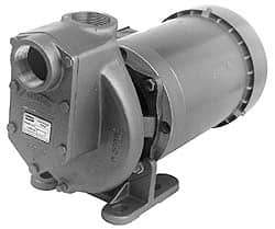 American Machine & Tool - 208-220/440 Volt, 3 Phase, 1-1/2 HP, Self Priming Pump - 1-1/2 Inch Inlet, 58 Head Pressure, Stainless Steel and Cast Iron Housing, Stainless Steel Impeller, PTFE Seal - Eagle Tool & Supply