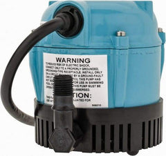 Little Giant Pumps - 1/200 HP, 3 psi, Aluminum Miniature Submersible Pump - 1/4 Inch Outlet, 6 Ft. Long Power Cord, 1.1 Amp - Eagle Tool & Supply