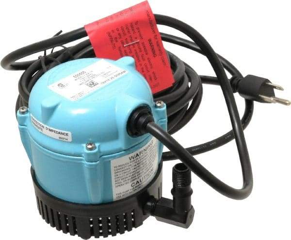 Little Giant Pumps - 1/200 HP, 3 psi, Aluminum Miniature Submersible Pump - 1/4 Inch Outlet, 18 Ft. Long Power Cord, 1.1 Amp - Eagle Tool & Supply