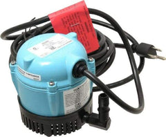 Little Giant Pumps - 1/200 HP, 3 psi, Aluminum Miniature Submersible Pump - 1/4 Inch Outlet, 18 Ft. Long Power Cord, 1.1 Amp - Eagle Tool & Supply