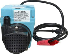 Little Giant Pumps - 1/12 HP, 10.6 psi, Aluminum Miniature Submersible Pump - 3/4 Inch Inlet, 1/2 Inch Outlet, 6 Ft. Long Power Cord, 3.5 Amp - Eagle Tool & Supply