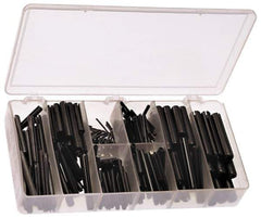 Precision Brand - 300 Piece, 1/16 to 3/8" Pin Diam, Spring Pin Assortment - 1/4 to 2-1/2" Long, Steel - Eagle Tool & Supply