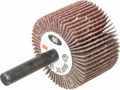 3M - 1-1/2" Diam x 1" Face Width, Medium Aluminum Oxide Coated Mounted Flap Wheel - Eagle Tool & Supply