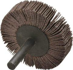 3M - 2" Diam x 1/2" Face Width, Very Fine Aluminum Oxide Coated Mounted Flap Wheel - 1/4" Shank Mount, 180 Grit, XE Weighted Cloth Backing, 20,000 Max RPM - Eagle Tool & Supply