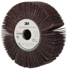3M - 6" Diam, 60 Grit Ceramic Unmounted Flap Wheel - 1" Hole, 2" Wide, Density 5, Coated, Medium Grade, 1250 Max RPM , X Weighted, Cloth Backing - Eagle Tool & Supply