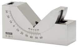 SPI - 3-3/4 Inch Long x 1-3/4 Inch Wide x 2 Inch High, 0 to 60° Adjustable Angle Block - 50-55 RC Hardness - Eagle Tool & Supply