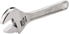 Stanley - 3/4" Jaw Capacity, 6" Standard Adjustable Wrench - Chrome Vanadium Steel, Chrome Finish, 6-1/4" OAL - Eagle Tool & Supply