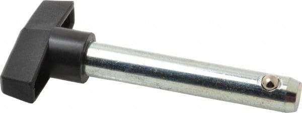 Value Collection - 1/2" Diam, 3" Usable Length, T Handle, Quick Release Pin - 3" OAL, Grade C1010/C1022 Steel, Zinc-Plated Finish - Eagle Tool & Supply