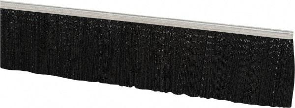 PRO-SOURCE - 3/16" Back Strip Brush Width, Metal Black Nylon Strip Brush - 2" Bristle Length, Nylon, 36" OAL - Eagle Tool & Supply