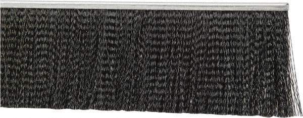 PRO-SOURCE - 1/2" Back Strip Brush Width, Metal Black Nylon Strip Brush - 4" Bristle Length, Nylon, 36" OAL - Eagle Tool & Supply
