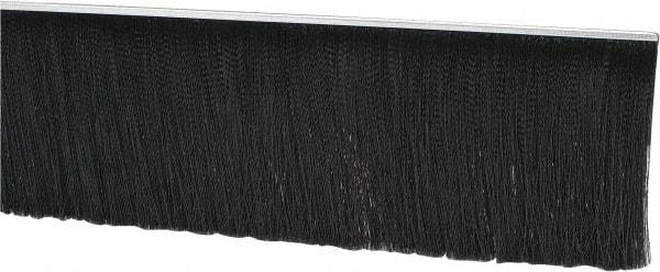 PRO-SOURCE - 1/2" Back Strip Brush Width, Metal Black Nylon Strip Brush - 6" Bristle Length, Nylon, 36" OAL - Eagle Tool & Supply