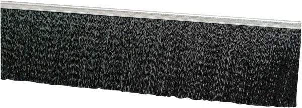 PRO-SOURCE - 1/2" Back Strip Brush Width, Metal Black Nylon Strip Brush - 2" Bristle Length, Nylon, 72" OAL - Eagle Tool & Supply