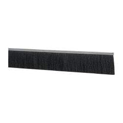 PRO-SOURCE - 5/16" Back Strip Brush Width, Metal Black Nylon Strip Brush - 3" Bristle Length, Nylon, 72" OAL - Eagle Tool & Supply