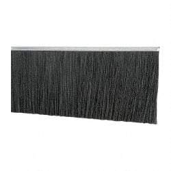 PRO-SOURCE - 5/16" Back Strip Brush Width, Metal Black Nylon Strip Brush - 6" Bristle Length, Nylon, 72" OAL - Eagle Tool & Supply