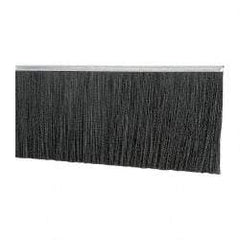 PRO-SOURCE - 5/16" Back Strip Brush Width, Metal Black Nylon Strip Brush - 6" Bristle Length, Nylon, 72" OAL - Eagle Tool & Supply