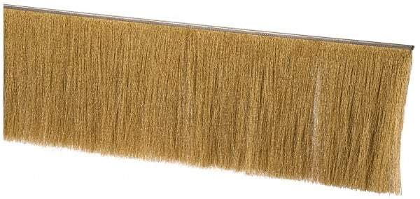 PRO-SOURCE - 1/2" Back Strip Brush Width, Stainless Steel Back Strip Brush - 6" Bristle Length, Brass, 72" OAL - Eagle Tool & Supply