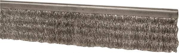 PRO-SOURCE - 5/16" Back Strip Brush Width, Stainless Steel Back Strip Brush - 2" Bristle Length, Stainless Steel, 36" OAL - Eagle Tool & Supply