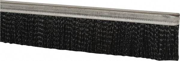 PRO-SOURCE - 1/2" Back Strip Brush Width, Metal Black Nylon Strip Brush - 2" Bristle Length, Nylon, 72" OAL - Eagle Tool & Supply
