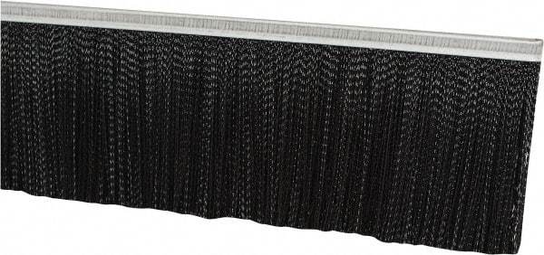 PRO-SOURCE - 1/2" Back Strip Brush Width, Metal Black Nylon Strip Brush - 5" Bristle Length, Nylon, 72" OAL - Eagle Tool & Supply