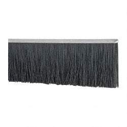 PRO-SOURCE - 1/2" Back Strip Brush Width, Metal Black Nylon Strip Brush - 6" Bristle Length, Nylon, 72" OAL - Eagle Tool & Supply